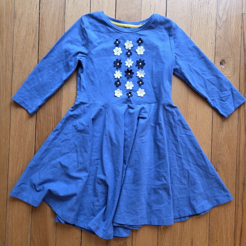 Mini Boden Blue Dress with Floral Accents Size‎ 6/7